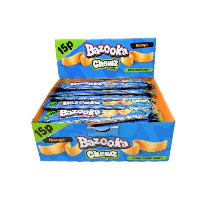 Bazooka Mango Sour Chew Bar 60 x 14g (case) - Out of Date