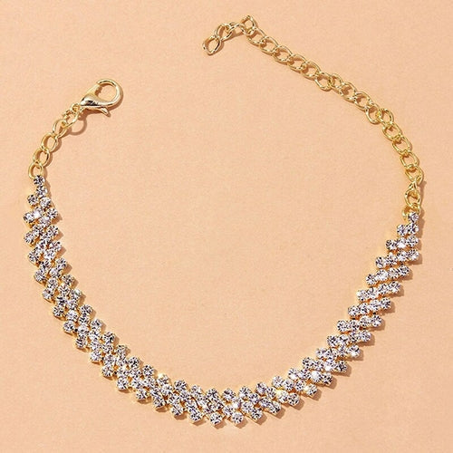 Beach Accessories Crystal Anklet for Women Gold/Silver