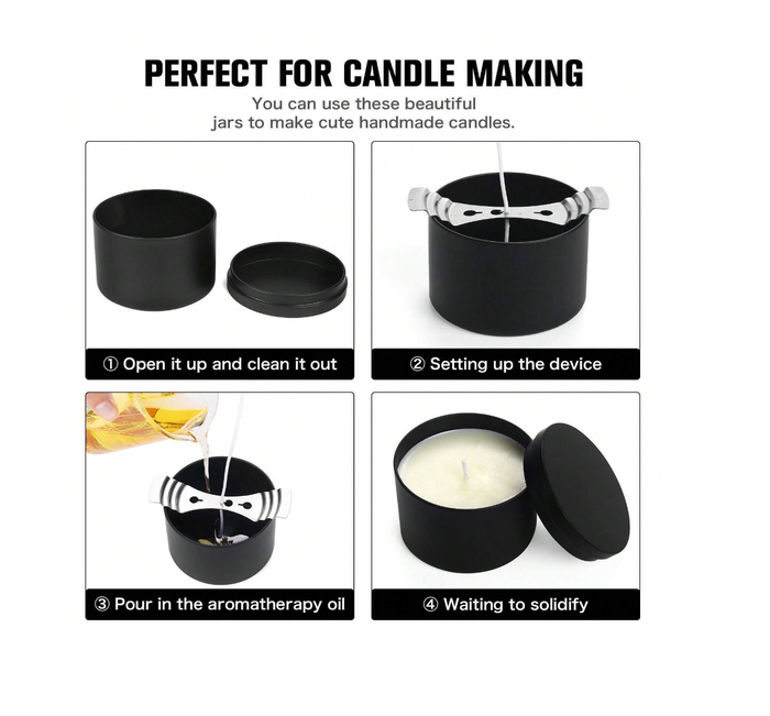 Black Candle Jar - 8oz - Clearance