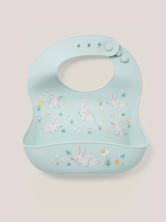 Keep your baby’s clothes clean and dry during feeding time with a nontoxic, food-grade Silicone Bib from JuJuBe × Studio Oh! Made for babies 4 months and older, these bibs feature a deep front pocket to catch messes, and because they are dishwasher-safe, cleanup is fast and easy! Designed to fit comfortably and stay put, each bib features four ouch-free fasteners at the back of the neck strap, so it will stay comfortable as your baby grows. The Silicone Bib is BPA-free, PVC-free, phthalate-free, and lead-fr