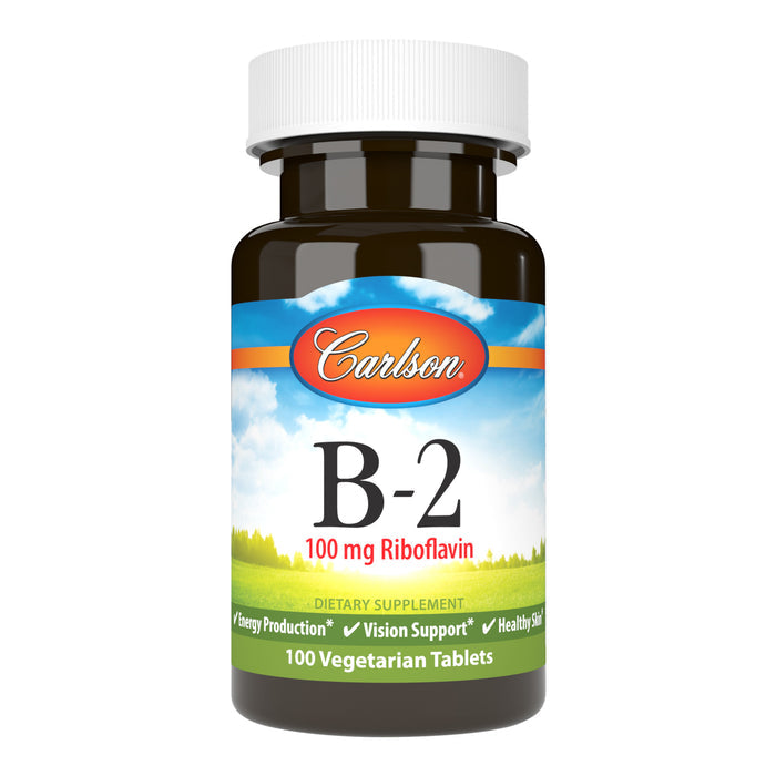 Carlson Labs Vitamin B-2 100mg 100 Vegetarian Tabs