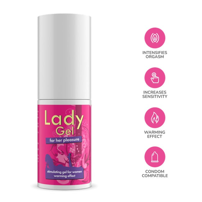 Gel Lady Gel, pentru stimularea clitorisului, cu efect de incalzire, 30 ml
