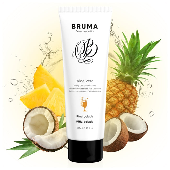 Gel Lubrifiant BRUMA - Aloe Vera Sliding Gel, pe baza de apa, aroma de pina colada, 100 ml