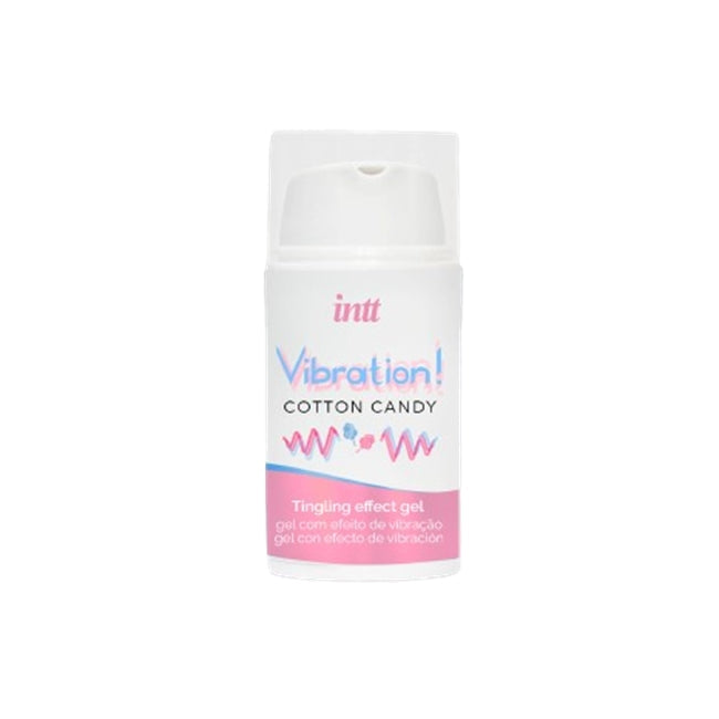 Gel pentru stimulare si excitare INTT Vibration! COTTON CANDY , cu efect de incalzire, ALB, Unisex, 15 ml