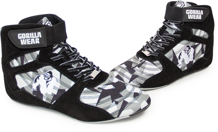 Gorilla Wear Black/Grey Camo Perry High Tops Pro Training Shoes