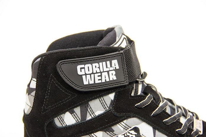 Gorilla Wear Black/Grey Camo Perry High Tops Pro Training Shoes