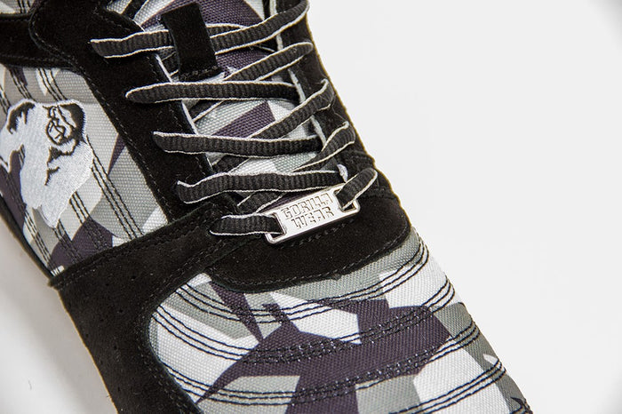 Gorilla Wear Black/Grey Camo Perry High Tops Pro Training Shoes