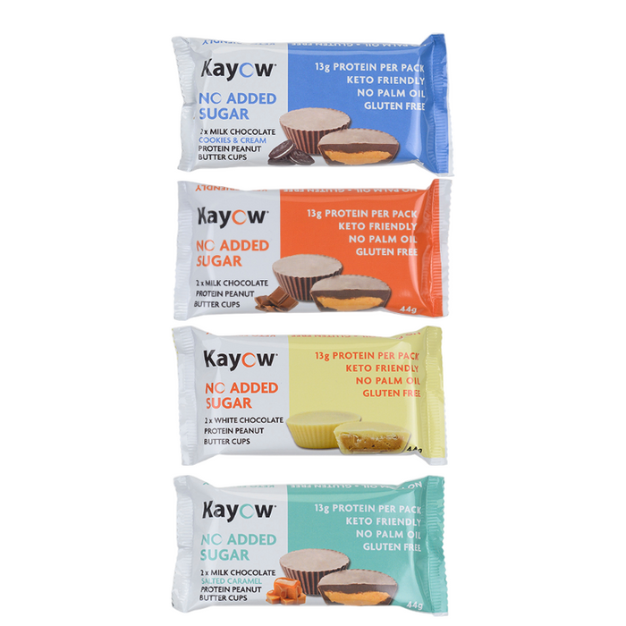 Kayow Nutrition High Protein No Added Sugar Peanut Butter Cups 12 x 44g