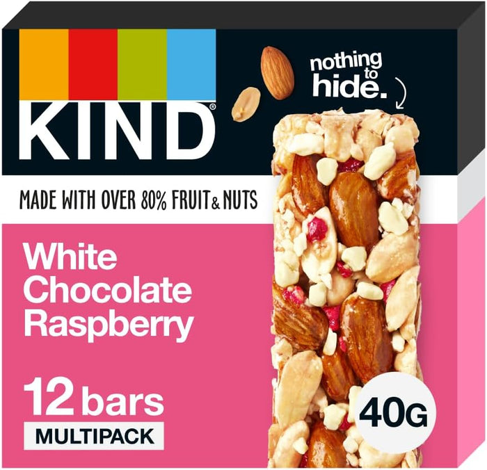 KIND White Chocolate Raspberry 12 x 40g - Out of Date