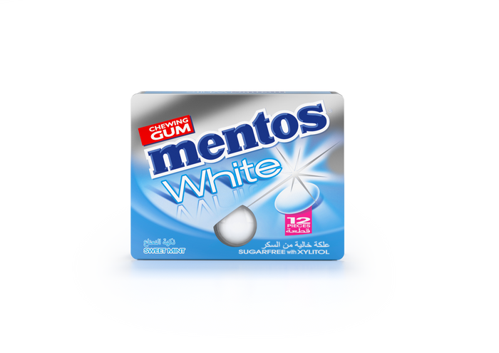 Mentos White Tutti Frutti Gum 12 x 8 Pieces (case) - Out of Date