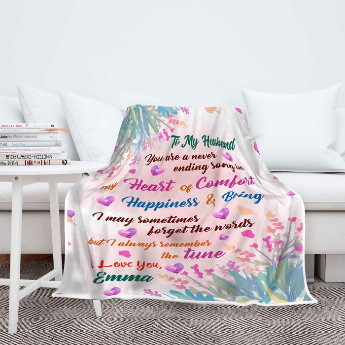 "My Heart Of Comfort" Customized Blanket For Husband
