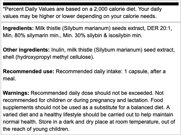 Osavi Milk Thistle Silymarin 100mg Vegan Caps