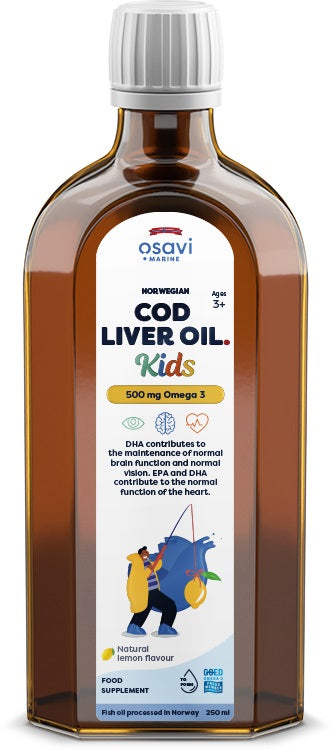 Osavi Norwegian Lemon Cod Liver Oil Kids 500mg Omega 3 250 ml