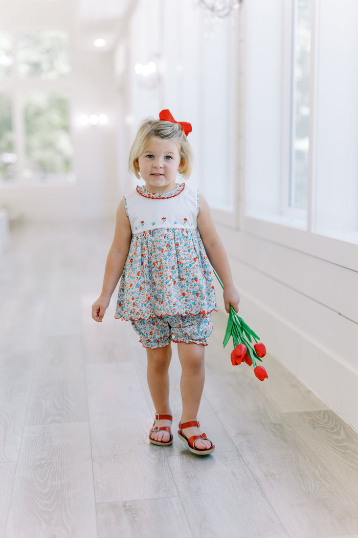 Rosie Red Floral Bloomer Set