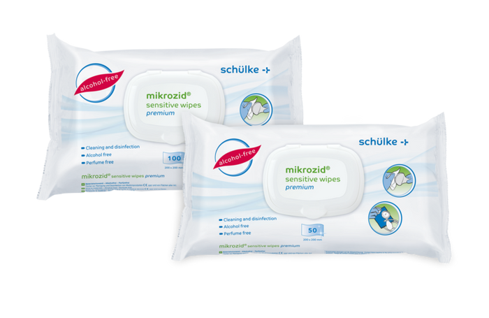 Schulke Mikrozid Sensitive Alcohol Free Premium Wipes 6 x 100 Pack (Box)