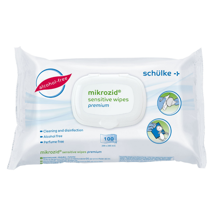 Schulke Mikrozid Sensitive Alcohol Free Premium Wipes 6 x 100 Pack (Box)