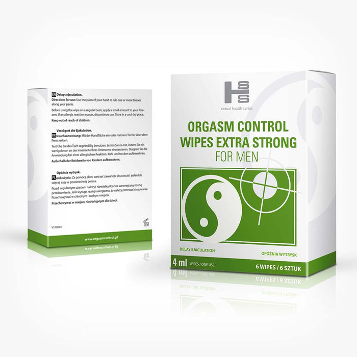 Servetele naturale Orgasm Control - Extra Strong, pentru intarzierea ejacularii, 6 plicuri