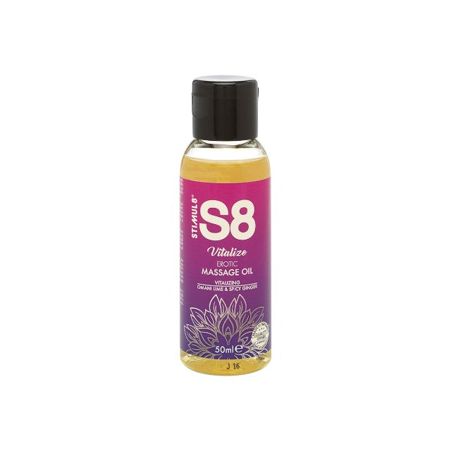Set 3 uleiuri de masaj S8 Erotic Massage Oil, efect afrodiziac, cu ulei de Jojoba și de migdale, diverse arome, 3 x 50 ml