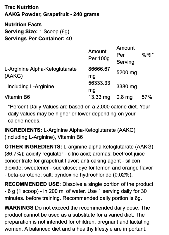 Trec Nutrition AAKG Powder 240g
