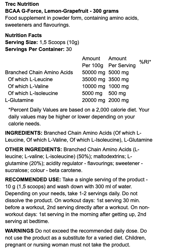 Trec Nutrition BCAA G-Force 300g