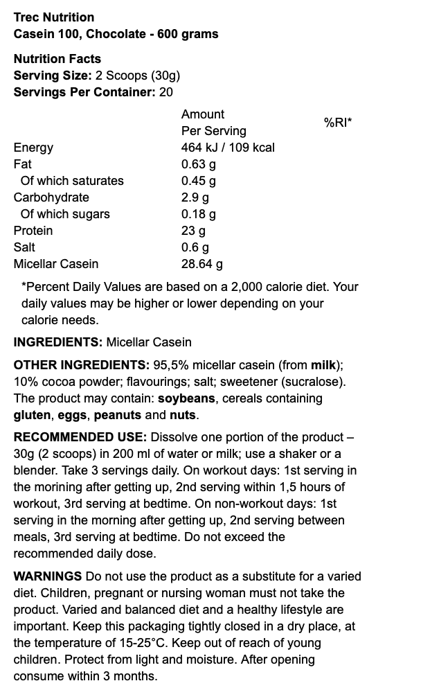 Trec Nutrition Casein 100 600g
