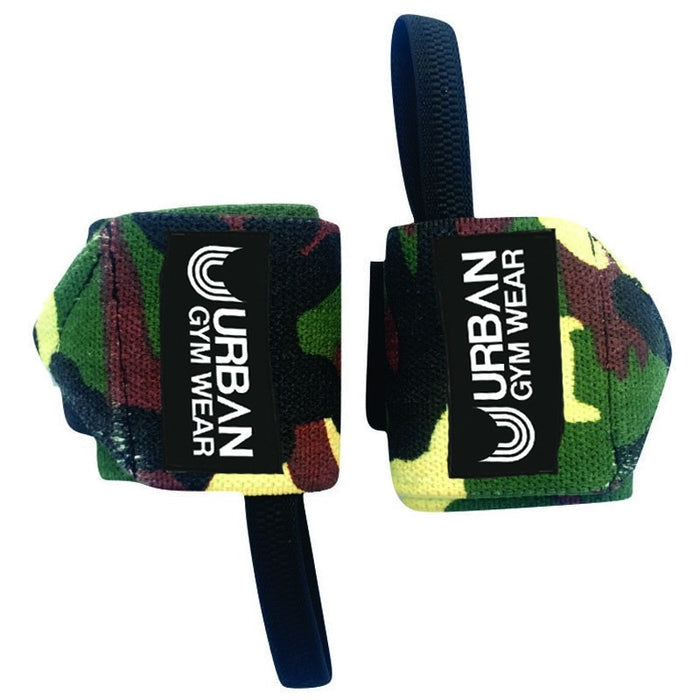 Urban Gym Wear Wrist Wraps - Woodland Camo - gymstop