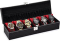 Watch organizer holder Case for 6 Watches (Black & Maroon)